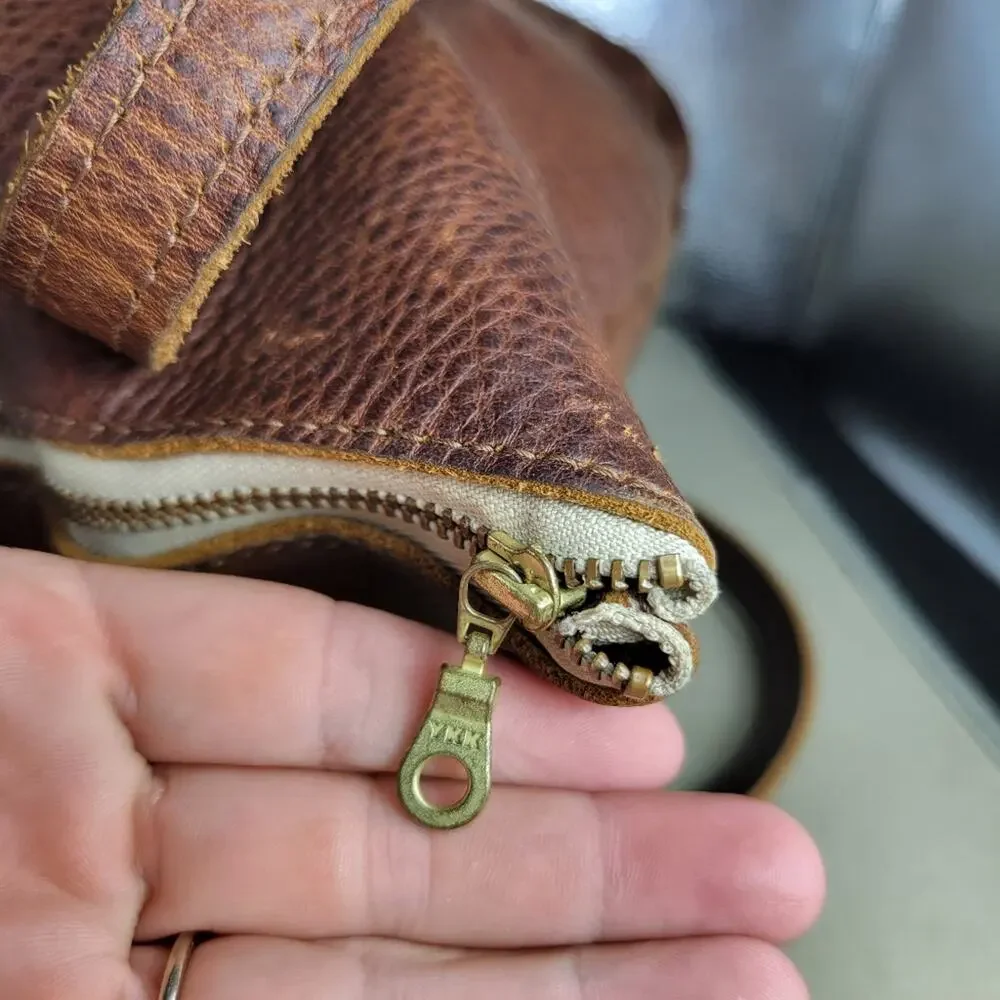 Cageless Birds Leather Tote Bag Large Shoulder Purse Brown Handcraft Minimalist - Picture 4 of 13